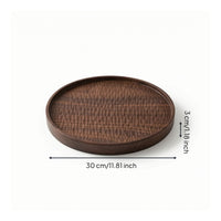 Round Wood Tray Rustic Round Serving Tray Farmhouse for Home Display, Tea Lovers