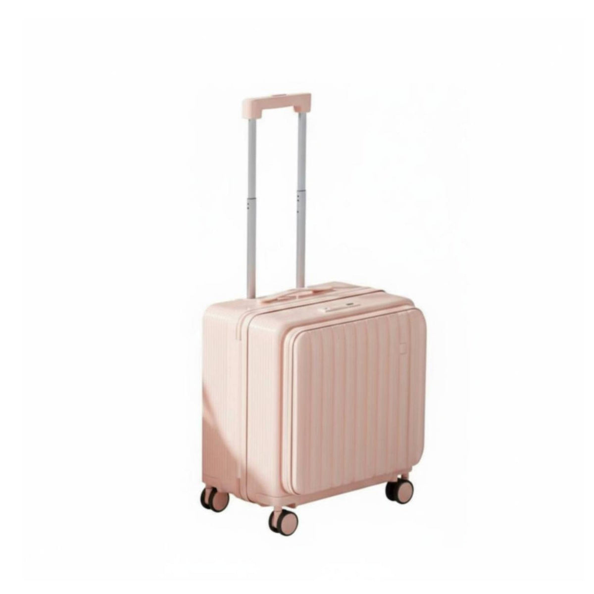 Lightweight sturdy shell overhead-compartment-sized Side attachment Luggage universal serial bus Charging Port Rolling Bag Built-in beverage holder for Students, Vacations