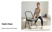 Multi-Functional Iyengar Mind-Body Practice Chair Supports Backbends Iyengar Auxiliary Chair Foldable Mind-Body Practice Inversion Stool Non-Slip Feet for Beginners, Seniors
