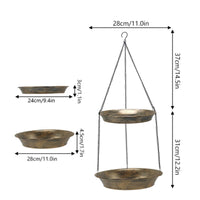 Multifunction Hanging Bird Bath Removable Metal Bird Bath Multipurpose Garden Decor Easy to Hang for Backyard, Patio