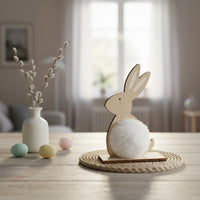 Nordic design Easter rabtouch Figurine vernal Decor Easter rabtouch outline Handmade desktop decoration Hand Painted for Gift Givers, Kids, Desktop, Shelf Display, Home