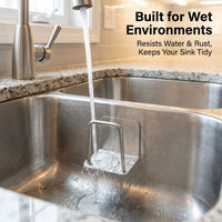 Bathroom Sink and Kitchen Organizer for Sponges, Stainless Steel Sponge Holder No Drill with Strong Grip, Single Hook Accessory