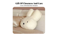 Soft Hare Stuffed Animal Doll Toy Great Gift Adorable Bunny Pillow Cute Design Hare Shaped Cushion for Women, Collectors, Bedroom, Living Room, Nursery