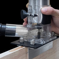 Dust Collection Router Jig Metal Guide Plates Slotting Router Jig Knurled Knobs Carpentry Tool
