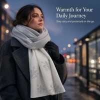 Jacquard Iris Thickened Scarf Shawl for Women - Versatile Warm Neck Wrap & Air Conditioning Blanket
