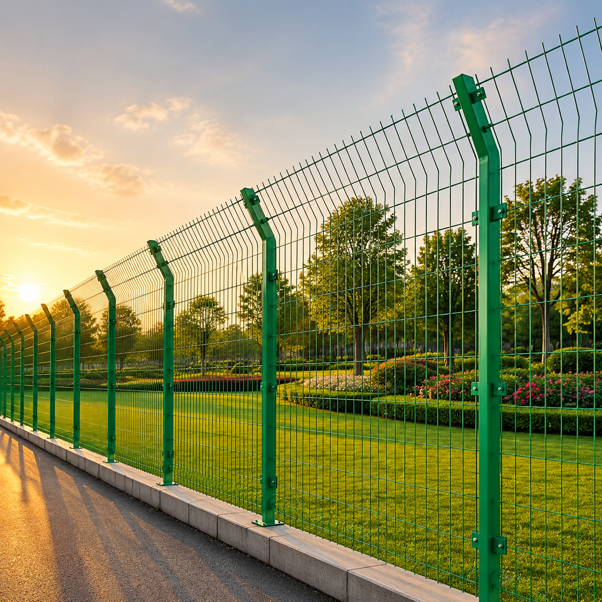Animal-proof Wire Mesh Fence, Green, Double Wire, High Security, Rust-proof, Powder Coated