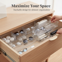 Stackable Clear Drawer Organizer for Cosmetics, Stationery, and Kitchen Tools