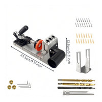 Pocket Hole Jig Angled Pocket Hole Jig with Dust Port Drill Guide Adjustable Quick-Clamp for Woodworkers, Furniture Joinery