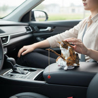 Fishing Cat Figurine Adorable Car Dashboard Cat Artistic Adornment Resin Kitten Statue for Air Vent