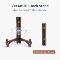 Wooden Display Stand for Tea Ceremony Plates, Decorative Easel for Home Decor, Wood Riser for Artwork, Round Plate Holder, Tiered Tray Centerpiece