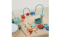 Wooden Activity Table with Bead Maze Educational Child-Centered Activity Table Developmental Interactive for Toddlers, Playroom