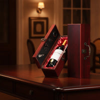 Vino Gift Box Decorative Wooden Vino Box with Latch Rigid for Celebrations