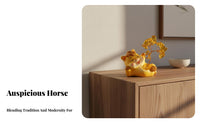 Astrological Horse Ornament Ideal Housewarming Gift Desktop Horse Sculpture Creative Design House Decoration for Homeowners, Friends, Entryway, Home