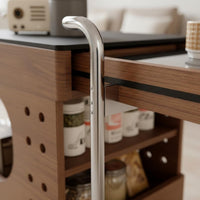 Movable Extendable Coffee Table Vintage Design Mobile Tea Trolley Multi-Functional Expandable Bar Trolley Space Saving for Living Room, Small Areas