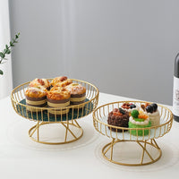 European Luxury Fruit Basket, Metal Serving Tray for Snacks and Desserts