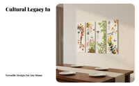 4 Pieces Plum Iris Bamboo Chrysanthemum Embroidery Elegant Design Chinese Cross-Stitch Kit Relaxing Hobby Four Gentlemen Wall Art for Bedroom, Study