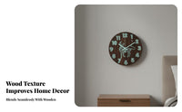 Easy to Read at Night Illuminate in the Dark Wall Clock Creative Design Luminous Wall Clock Large Numerals for Teens, Bedroom, Living Room