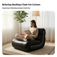 Modernist design Upholstered Rocking Armchair Nordic Inspired Upholstered Rocking Chair Small Space suitable for Home Furniture Ergonomic Comfort for Apartment Dwellers, Design aficionados, Living Room, perusing corner, Bedroom, Nursery