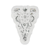 Handmade DIY Wedding Dress Bow Tie Decoration with White Lace and Beaded Flower Applique