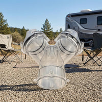 Transparent RV Sewer Wye Leak-Proof RV Sewer Y Connector for Campgrounds