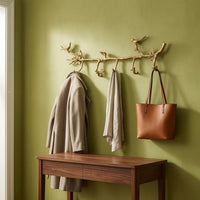 Bird Wall Hook goldenToned Branch Coat Hook Rack Multi Purpose Home Storage