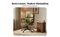 Height Adjustable Armless rotate Chair with casters Retro Design Computer Seat Rolling Casters Office Furniture Padded padding for Home Workers, Students, Adults, Study Room, Bedroom