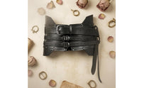 Layered Strap Medieval Waist Belt Leather-Like Knight Costume Belt Buckle Closure