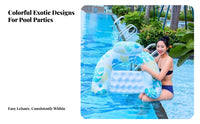 Leaf Print Inflatable Recliner Cooling Mesh Seat Water Lounger with Backrest Fast Inflation Inflatable Pool Chair for Adults, Men, Beach, Vacation