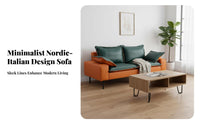 Nordic Design Two-Seater Loveseat Light Luxury Aesthetic Upholstered 2-Seater technical Fabric Upholstery Sofa space-efficient Design for Small Space Owners, Apartment Dwellers, Remote Workers, Bedroom, Home Office