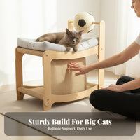 2-Tier Cat Bed Sturdy Two-Level Cat Bed Pet Furniture Strong Load-Bearing Breathable for Multiple Felines