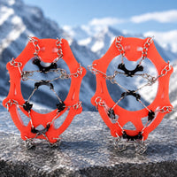 Elastic Ice Crampons with 8 Teeth Stretch-on Shoe Crampons Long-Lasting Ice Spikes Heavy-Duty for Commuters, Hiking