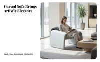 Curved Sectional Sofa Luxurious Design sweeping-Shaped Couch Ergonomic Support Commercial Furniture for Guests, Clients, Hotel Lobby, Lounge, Waiting Room