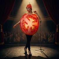 Printed Tomato Slice Costume 1Piece Tomato Slice Costume Polyester for Adults