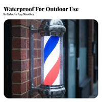 LED Barber Pole Waterproof Rotating Barber Pole Light High Brightness Rotating Striped Light for Barbers, Hair Stylists, Storefront