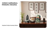 Feng Shui Decor Dragon Turtle Figurine Career Enhance Ing Chinese Dragon Turtle Sculpture Attracts Prosperity Shi Gan Dang Ornament Safeguarding Charm for Business Professionals, Away Ice Workers, Homeowners, Desk, Study Room, Entranceway, Tea Table