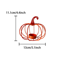 Halloween Pumpkin Candle Holder Tabletop Pumpkin Tealight Holder Metal Decor Compact for Autumn Harvest