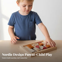 Early Learning Wooden Reasoning Slide Game Develops Logical Thinking Color and Shape Slide Game Solid Wood Construction Shape and Color Sorting Game Improves Hand-Eye Coordination for Preschoolers, Toddlers, Kids 3+, Preschool Classroom, Daycare, Travel