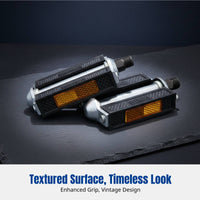 Vintage Bicycle Pedal, Iron Rubber, Double-Sided Bearing, Anti-Slip Surface