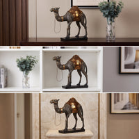 Camel Figurine on Base Bronze-Finish Camel Figurine Resin Decor for Home Stylists, Art Collectors, Living Room, Entryway, Bookshelf
