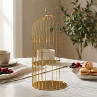 Birdcage Pastry Stand Shiny Finish Three-Tier Pastry Stand Round Base Table Decor