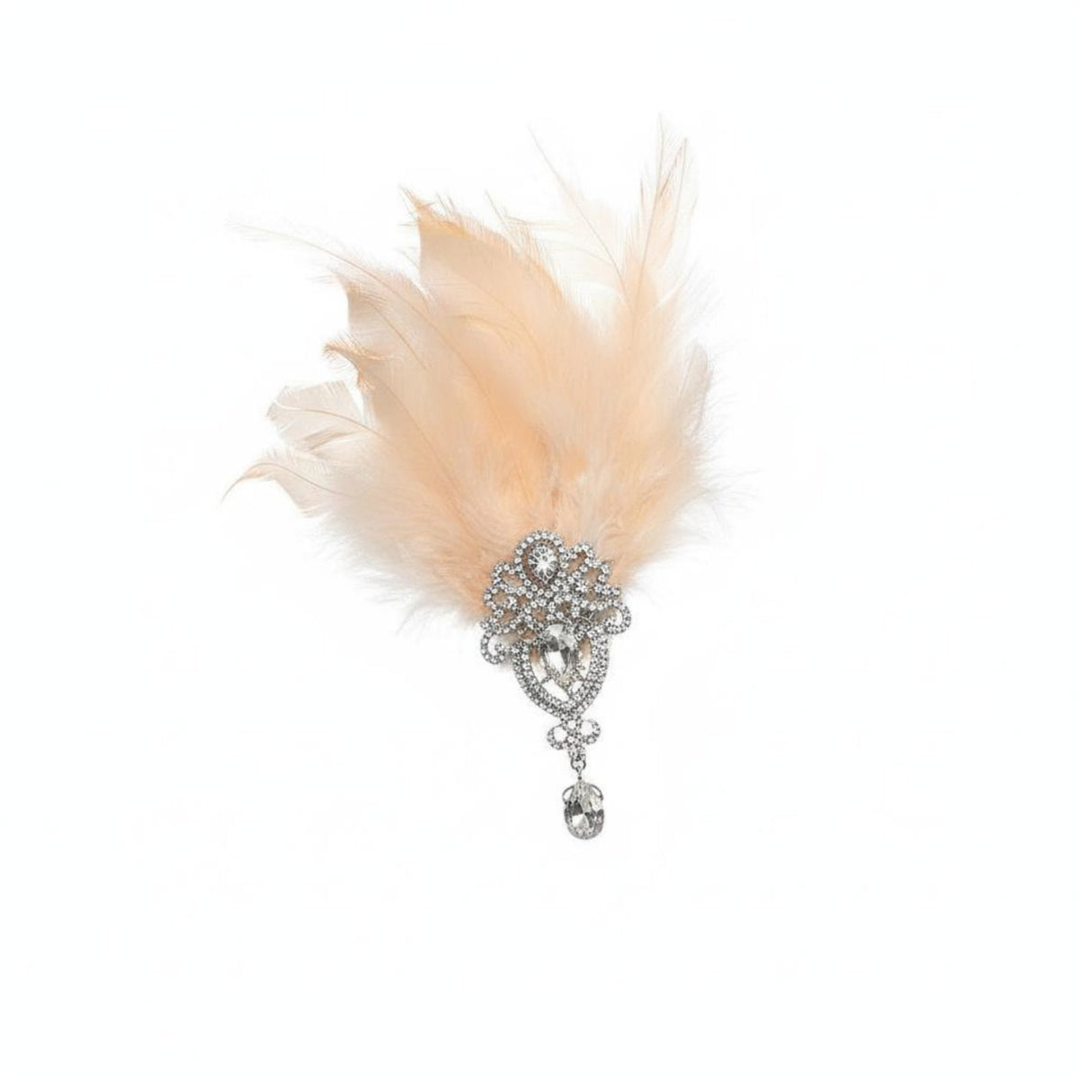 Handmade Vintage Bridal Headpiece Elegant Design Bridal Feather Clip Easy to Wear Feather Hair Clip Lightweight for Brides, Performers, Weddings, Formal Events, Themed Parties