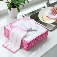 2000 Pack Red Thickened Dishcloths and Dish Cloths for Washing Up, 30cm Dish Towels with Magic Wipe Cloth, 5-Layer Woven Cotton for Kitchen
