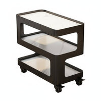 Modern Design Multi-Tier Storage Rolling Trolley on Wheels Space-Saving Design 3-Tier Rolling Stand Easy to Clean Wheeled Side Table Sturdy Construction for Apartment Dwellers, Office Workers, Living Room, Bedroom, Kitchen, Bathroom