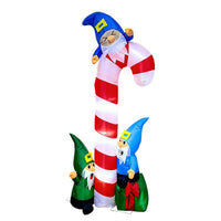 1.8m Christmas Inflatable Elf with Candy Cane Decoration with LED Light for Outdoor Yard Party