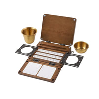 Tripod-Ready Travel Paint Box with Cups Portable Watercolor Box with Mixing Area Foldable Paint Palette with Lid Compact for Painters