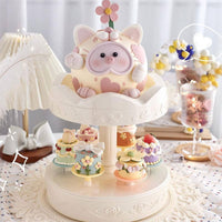 360° Rotation Automatic Rotating Dessert Display Great Gift Idea Rotating Dessert Display Single Button Control Electric Revolving Cake Stand Battery Operated for Children, Birthday Parties, Baby Showers