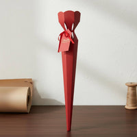 Ice Cream Cone Flower Box Includes Ribbon and Tag Korean Design Floral Cone Reusable Single Blossom Present Box for DIY Crafters, Graduation