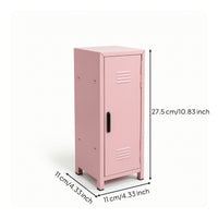 Desktop Storage Cabinet Metal Mini Locker Cabinet with Single Door Compact Narrow for Office, Vanity