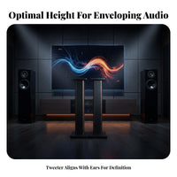 2 Pieces Sand-Fillable Column Floor Standing Speaker Stand Includes Isolation Spikes Bookshelf Speaker Stand Vibration Damping Design Audio Equipment Accessory Sturdy and Stable for Audiophiles, Home Theater Enthusiasts, Listening Room