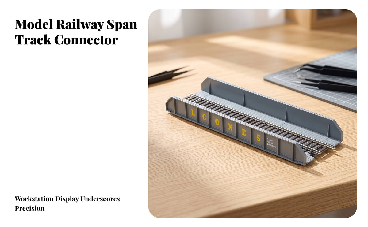 HO Scale Bridge with Track | Raised Side Girders, Highly Detailed, Model Railroad Bridge with Track, for Railway Layouts